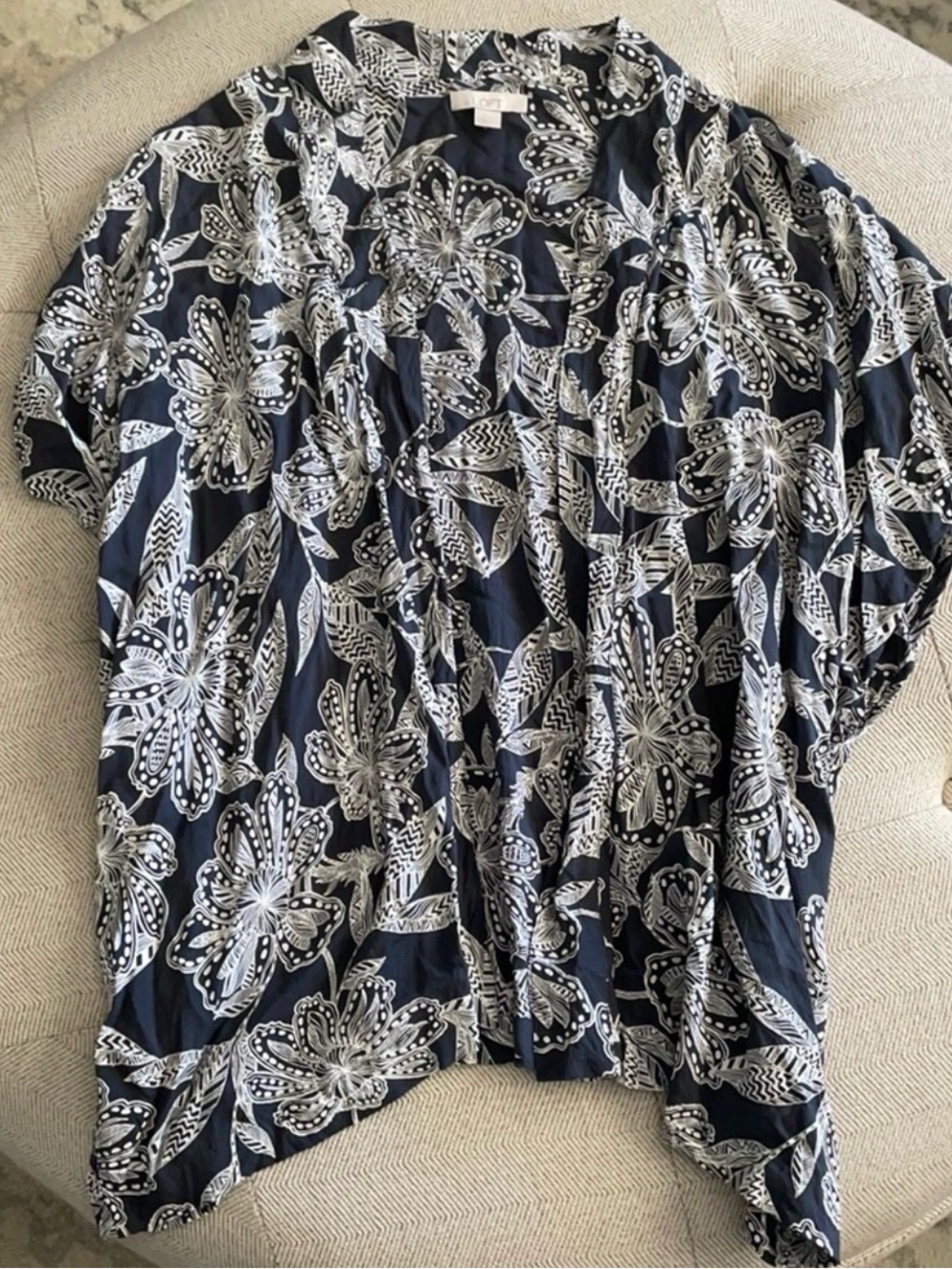 Gray Floral Loft Kimono
